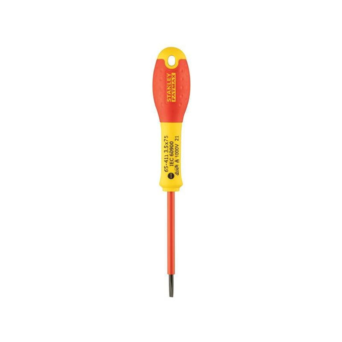 Stanley® Hand Tools FatMax® VDE Insulated Screwdriver Parallel Tip 3.5 x 75mm STANLEY® Hand Tools - Town Tools