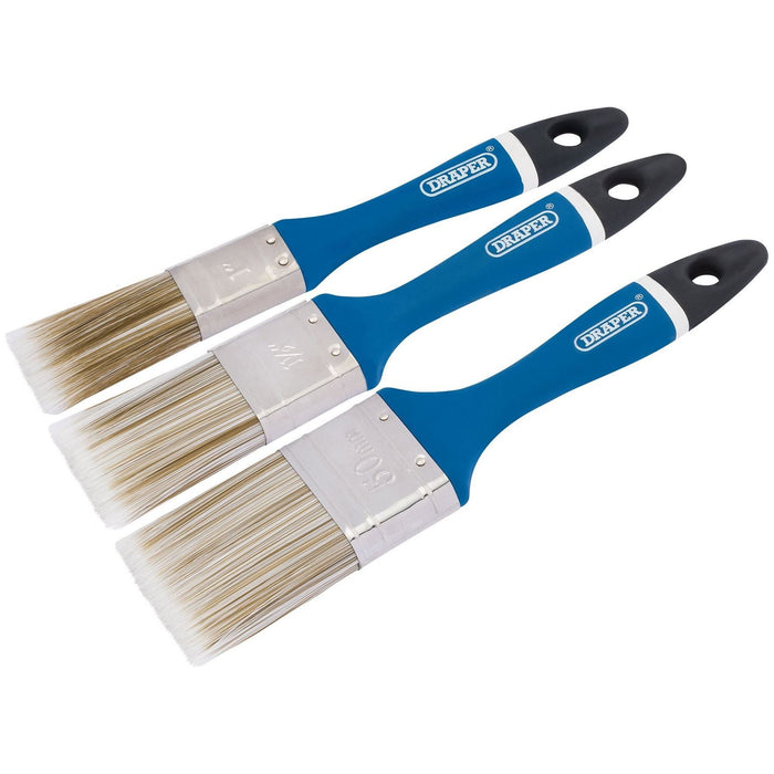 Draper Soft Grip Synthetic Paint Brush Set (3 Piece) 82495 Draper - Town Tools 