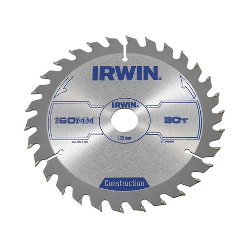 Irwin® Construction Circular Saw Blade 150 x 20mm x 30T ATB IRWIN® - Town Tools