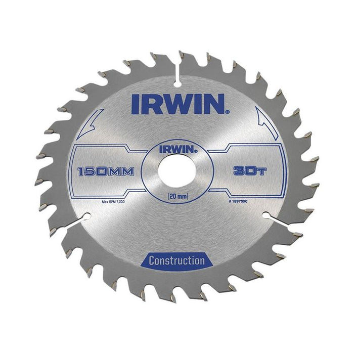 Irwin® Construction Circular Saw Blade 150 x 20mm x 30T ATB IRWIN® - Town Tools