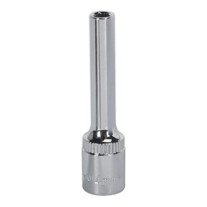 Sealey WallDrive Socket 4mm Deep 1/4"Sq Drive Fully Polished SP1404D Sealey - Town Tools 