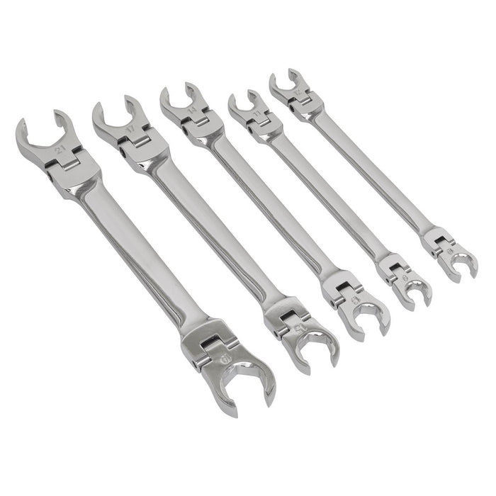 Sealey Premier Premier Flexi-Head Flare Nut Spanner Set 5pc AK2652 Sealey Premier - Town Tools 