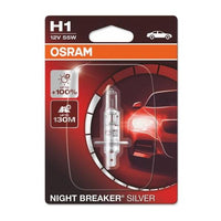 Osram Performance Bulbs -  H1 Up To +100% More Brightness - (448) P14.5 - Halogen - NIGHT BREAKER SILVER
