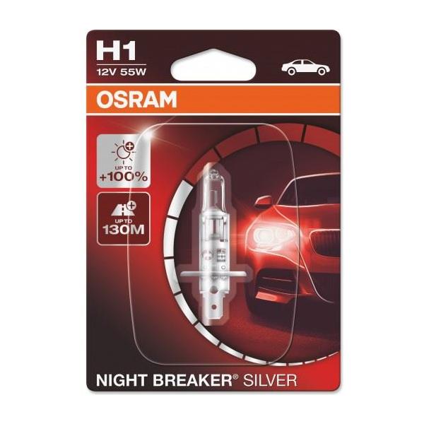 Osram Performance Bulbs -  H1 Up To +100% More Brightness - (448) P14.5 - Halogen - NIGHT BREAKER SILVER Osram - Town Tools 