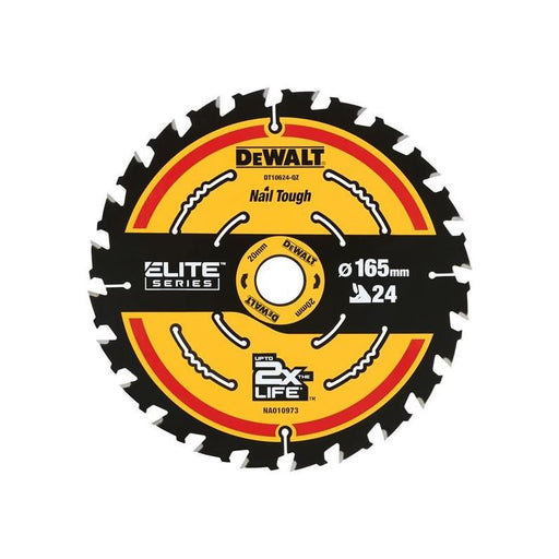 Dewalt Power Tools ELITE™ Series Framing Circular Saw Blade 165 x 20mm x 24T DeWALT Power Tools - Town Tools