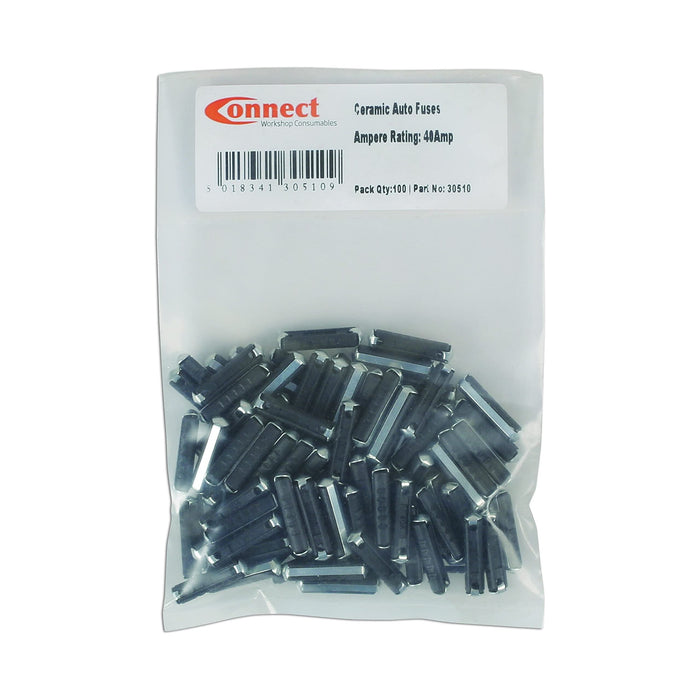 Connect Continental Auto Fuses 40A, Black 100pc 30510 Tool Connection - Town Tools 