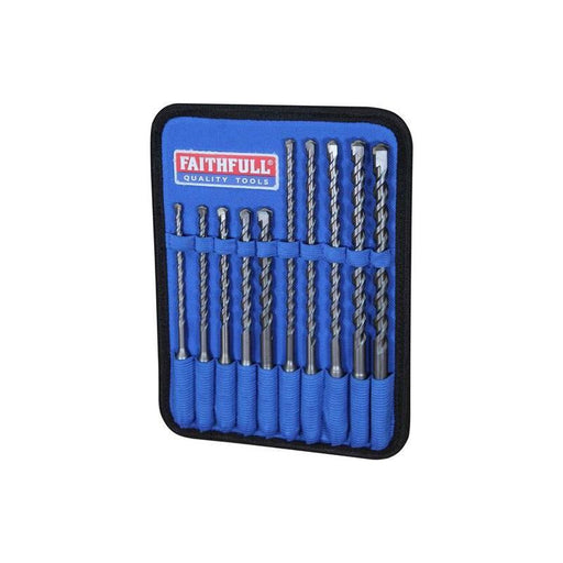Faithfull SDS Plus Drill Bit Set, 10 Piece Faithfull - Town Tools