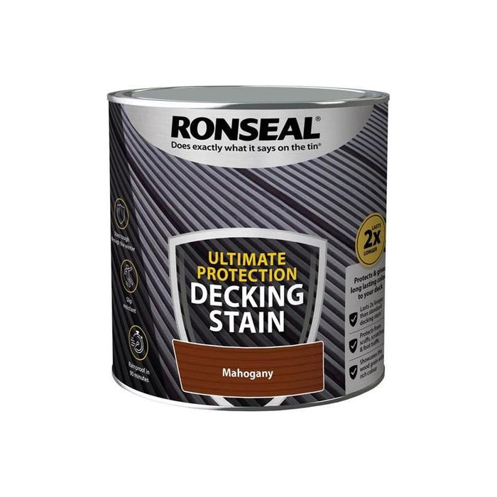 Ronseal Ultimate Protection Decking Stain Rich Mahogany 2.5 litre Ronseal - Town Tools