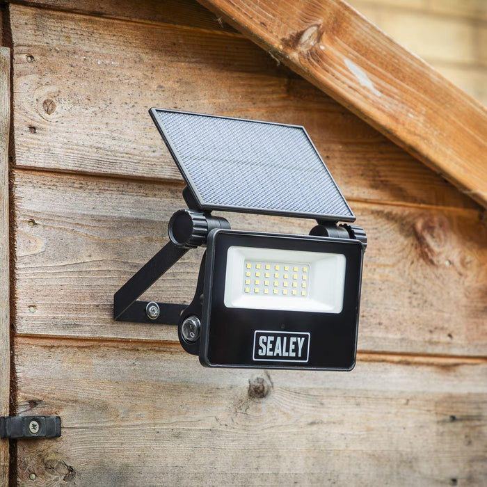 Sealey Extra-Slim Solar Floodlight with Wall Bracket 20W SMD LED LED20S Sealey - Town Tools 