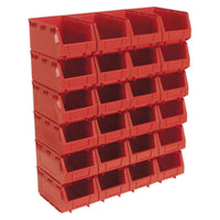 Sealey Plastic Storage Bin 150 x 240 x 130mm Red Pack of 24 TPS324R