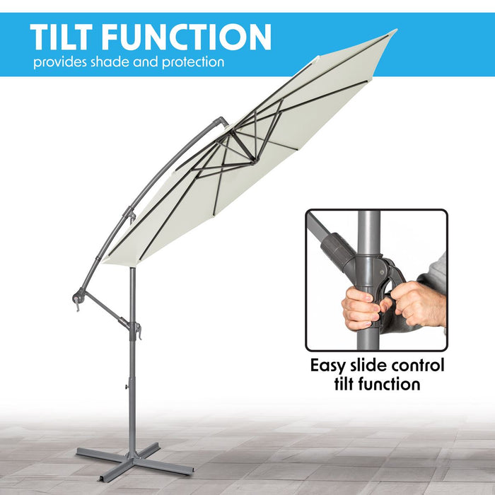 Dellonda Banana Parasol with Cover 3m - Cream DG265