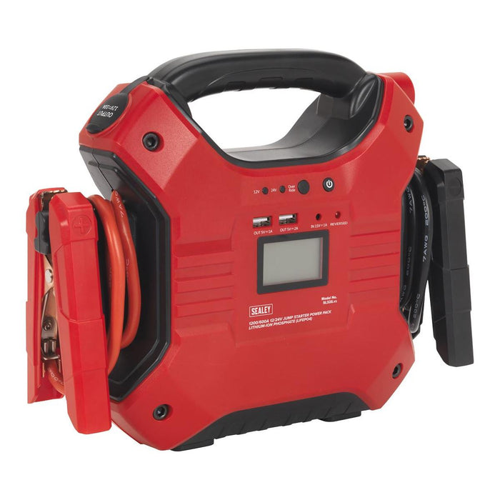 Sealey Jump Starter Power Pack Lithium-ion Phosphate (LiFePo4) 12/24V 1200/600 P