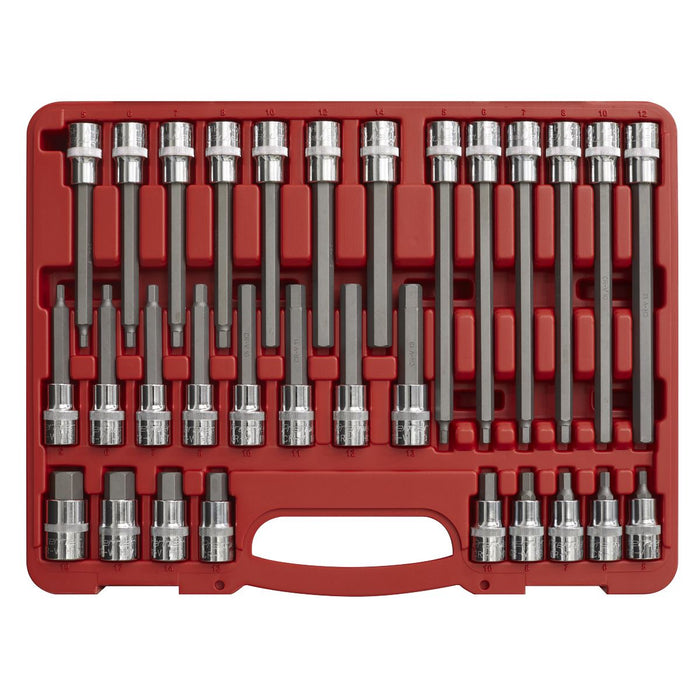 Sealey Premier Premier Hex Socket Bit Set 1/2"Sq Drive 30pc AK2196 Sealey Premier - Town Tools 