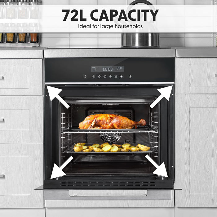 Baridi Integrated Fan-Assisted Electric Oven 60cm 72L Capacity