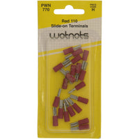 Wot-Nots Wiring Connectors - Red - Male Slide-On - 2.8mm - Pack of 25
