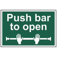 Scan Push Bar To Open - PVC Sign 300 x 200mm