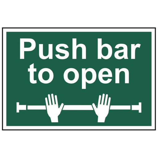 Scan Push Bar To Open - PVC Sign 300 x 200mm Scan - Town Tools