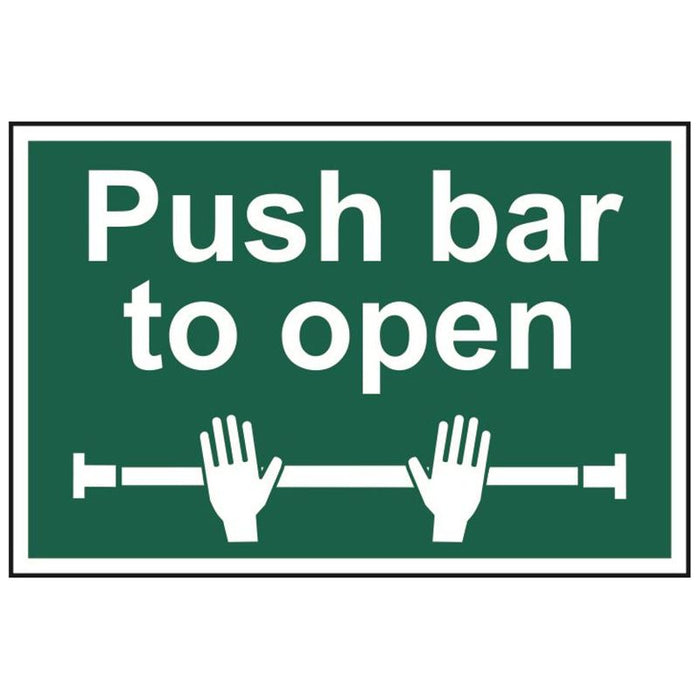 Scan Push Bar To Open - PVC Sign 300 x 200mm Scan - Town Tools