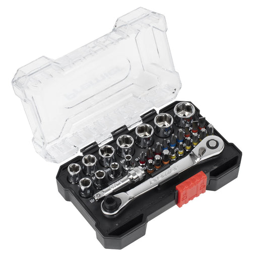 Sealey Premier Premier Socket & Colour-Coded Bit Set 1/4"Sq Drive 31pc AK2111 Sealey Premier - Town Tools 