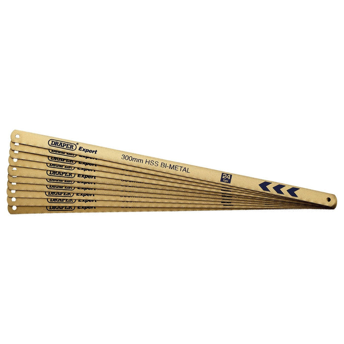 Draper Draper Expert Bi-metal Hacksaw Blades, 300mm, 24tpi (Pack of 10) Draper - Town Tools