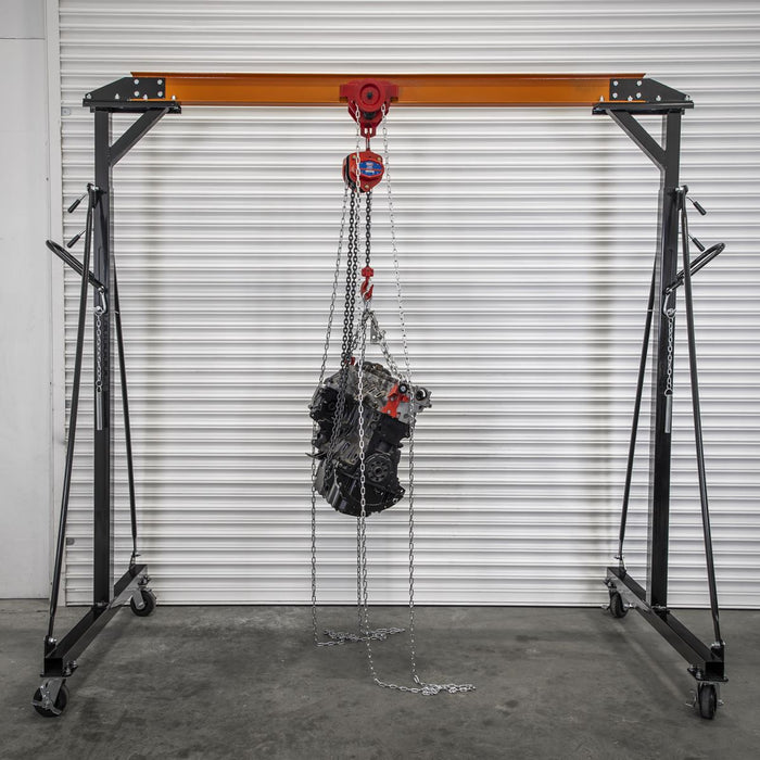 Sealey Portable Adjustable Gantry Crane with Geared Trolley Combo 1 Tonne Sealey - Town Tools 