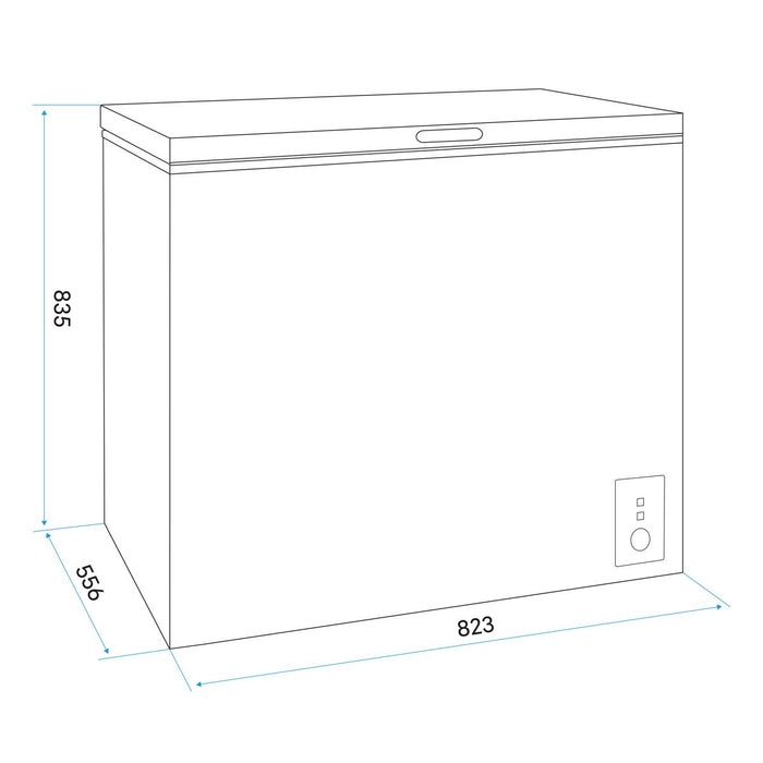 Baridi Freestanding Chest Freezer 199L Capacity - White DH111