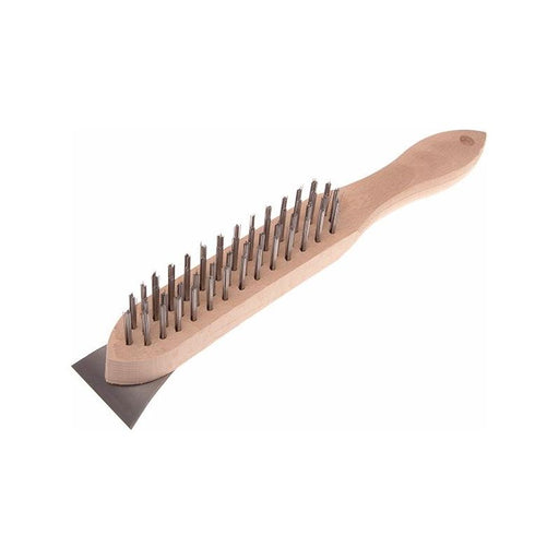 Faithfull 580/4S Lightweight Scratch Brush with Scraper - 4 Row Faithfull - Town Tools