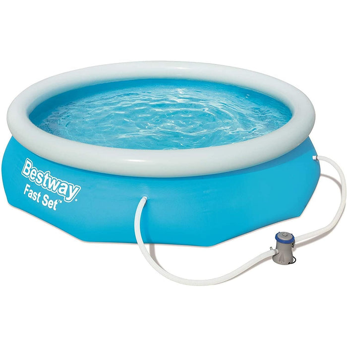 Bestway 10ft Fast Set Pool  10 Foot Kids Round Swimming Pool with Filter Pump Bestway - Town Tools 