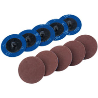 Draper Aluminium Oxide Sanding Discs, 50mm, 180 Grit (Pack of 10) 75612