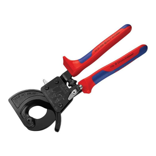 Knipex Ratchet Action Cable Shears Multi-Component Grip 250mm Knipex - Town Tools