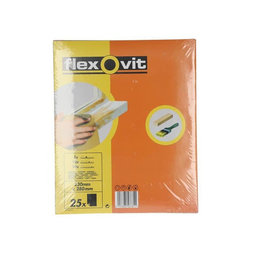 Flexovit Glasspaper Sanding Sheets 230 x 280mm Assorted (25) Flexovit - Town Tools