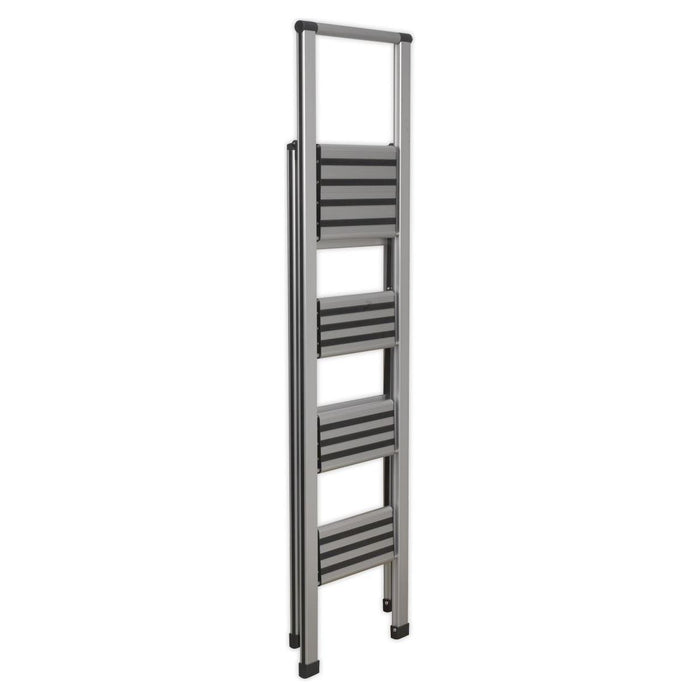 Sealey Aluminium Professional Folding Step Ladder 4-Step 150kg Capacity APSL4