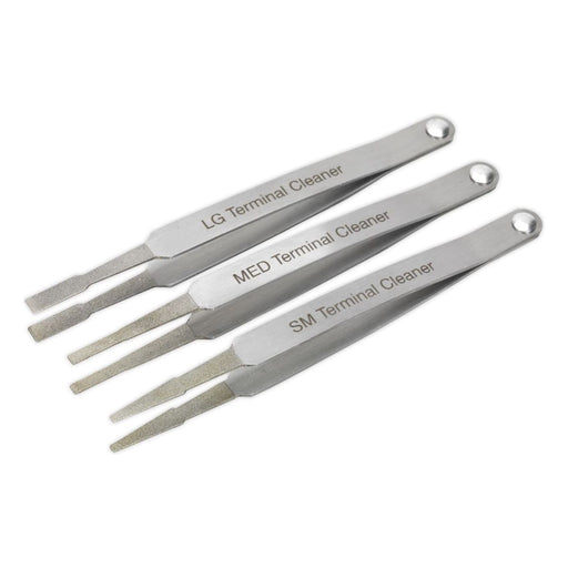 Sealey Terminal Cleaner Set 3pc Diamond Grip VS9202 Sealey - Town Tools 