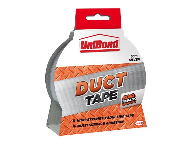 UniBond DIY Duct Tape Silver 50mm x 50m UniBond - Town Tools