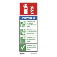 Sealey Safe Conditions Safety Sign Powder Fire Extinguisher Self-Adhesive Vinyl