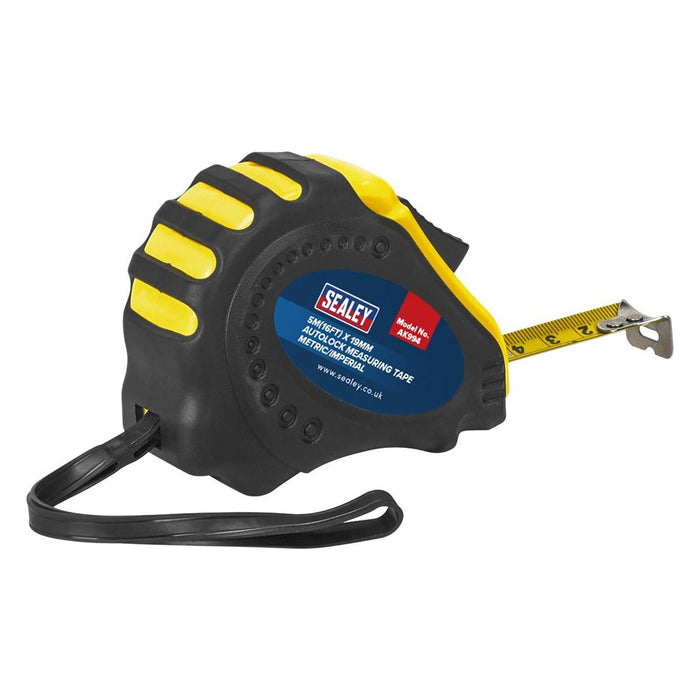 Sealey Metric/Imperial Auto Lock Tape Measure 5m(16ft) x 19mm AK994 Sealey - Town Tools 