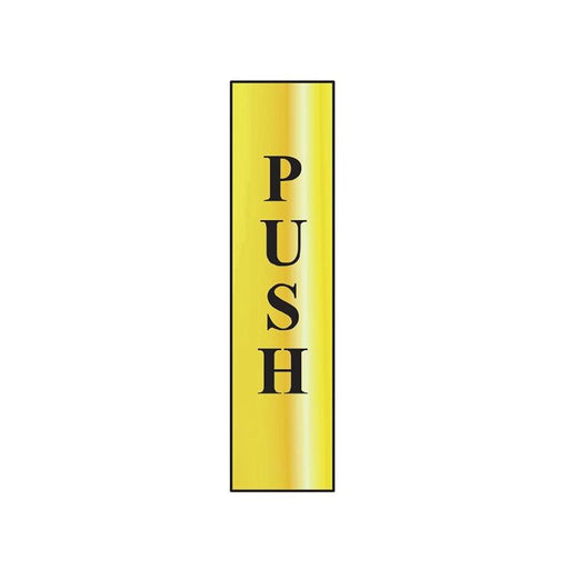 Scan Push Vertical - Polished Brass Effect 50 x 200mm Scan - Town Tools