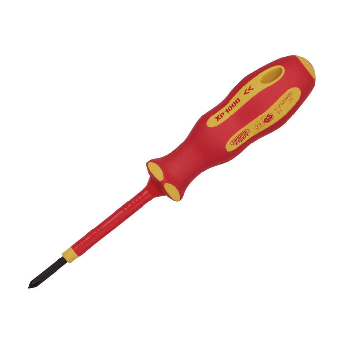 Draper XP1000 VDE Cross Slot Screwdriver, No.0 x 60mm 64427 Draper - Town Tools 