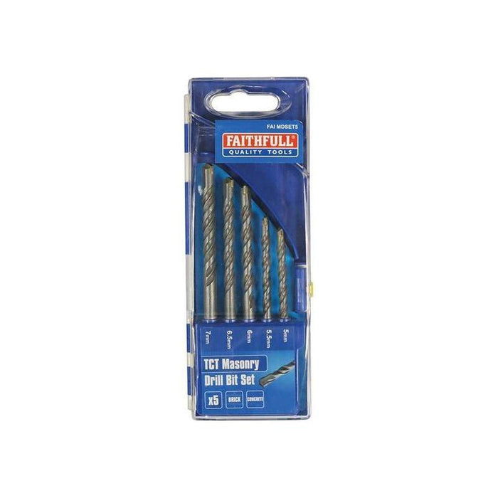 Faithfull Standard Masonry Drill Set, 5 Piece Faithfull - Town Tools