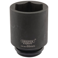 Draper Expert HI-TORQ 6 Point Deep Impact Socket, 3/4" Sq. Dr., 55mm