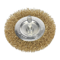 Sealey Flat Wire Brush75mm with 6mm Shaft SFB75