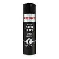 6x Simoniz Large Satin Black Acrylic Aerosol Car Spray Paint 500ml SIMP16D