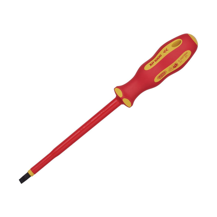 Draper XP1000 VDE Plain Slot Screwdriver, 6.5 x 150mm 64422