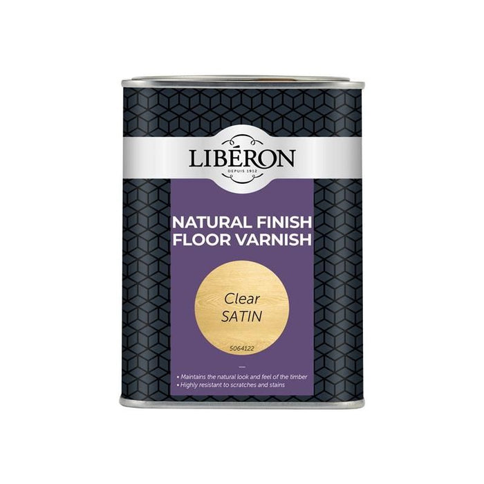 Liberon Natural Finish Floor Varnish Clear Satin 1 litre Liberon - Town Tools