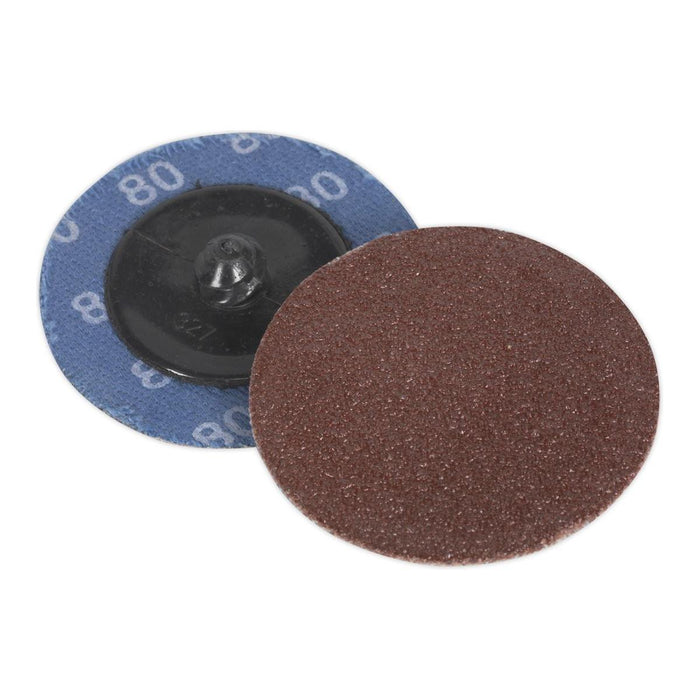 Sealey Quick-Change Sanding Disc50mm 80Grit Pack of 10 PTCQC5080 Sealey - Town Tools 