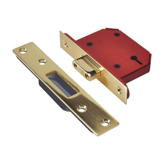 Union StrongBOLT 2103S 3 Lever Mortice Deadlock Polished Brass 81mm 3in Visi UNION - Town Tools