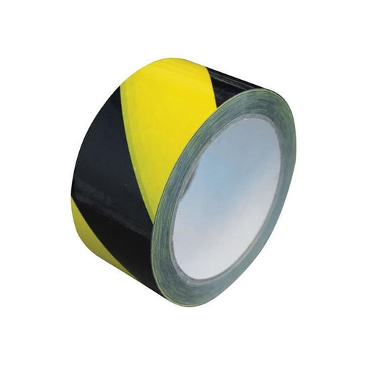 Faithfull Laminated Self-Adhesive Hazard Tape Black/Yellow 50mm x 33m Faithfull - Town Tools