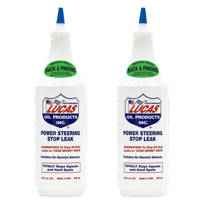 2 X Lucas Oil Power Steering Stop Leak Fix Rack/Box Fluid Seal 946Ml Lucas Oil Oil - Town Tools 