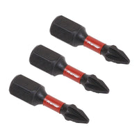 Sealey Pozi #1 Impact Power Tool Bits 25mm 3pc AK8207