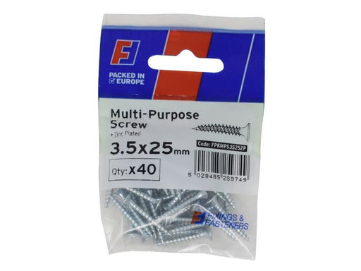 ForgeFix Multi-Purpose Pozi Screw CSK ST ZP 3.5 x 25mm ForgePack 40 ForgeFix - Town Tools